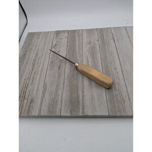 Vintage #2 Ice Pick Wood Handle Steel Tip 7"